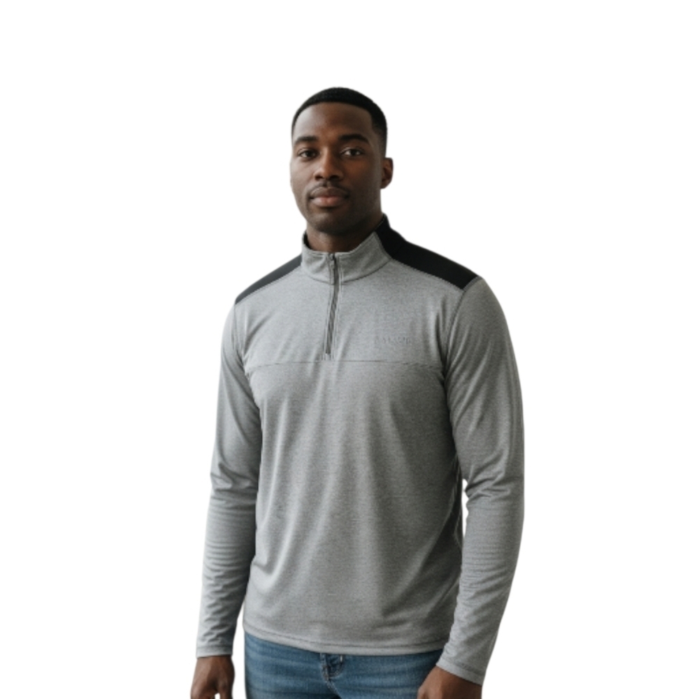 Columbia Lightweight Gray Quarter-Zip Pullover - Picture 1 of 9